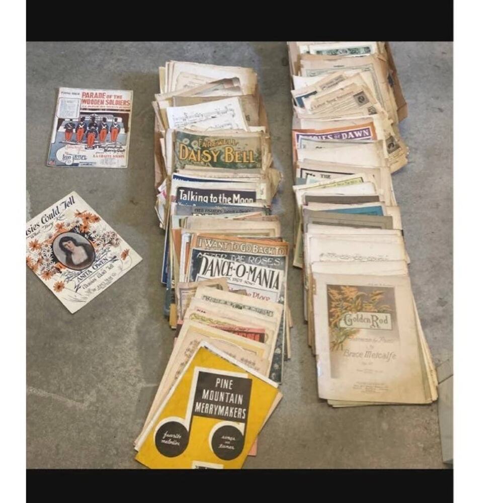 Vintage piano music sheets